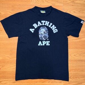A Bathing Ape Navy Blue Short Sleeve Tee